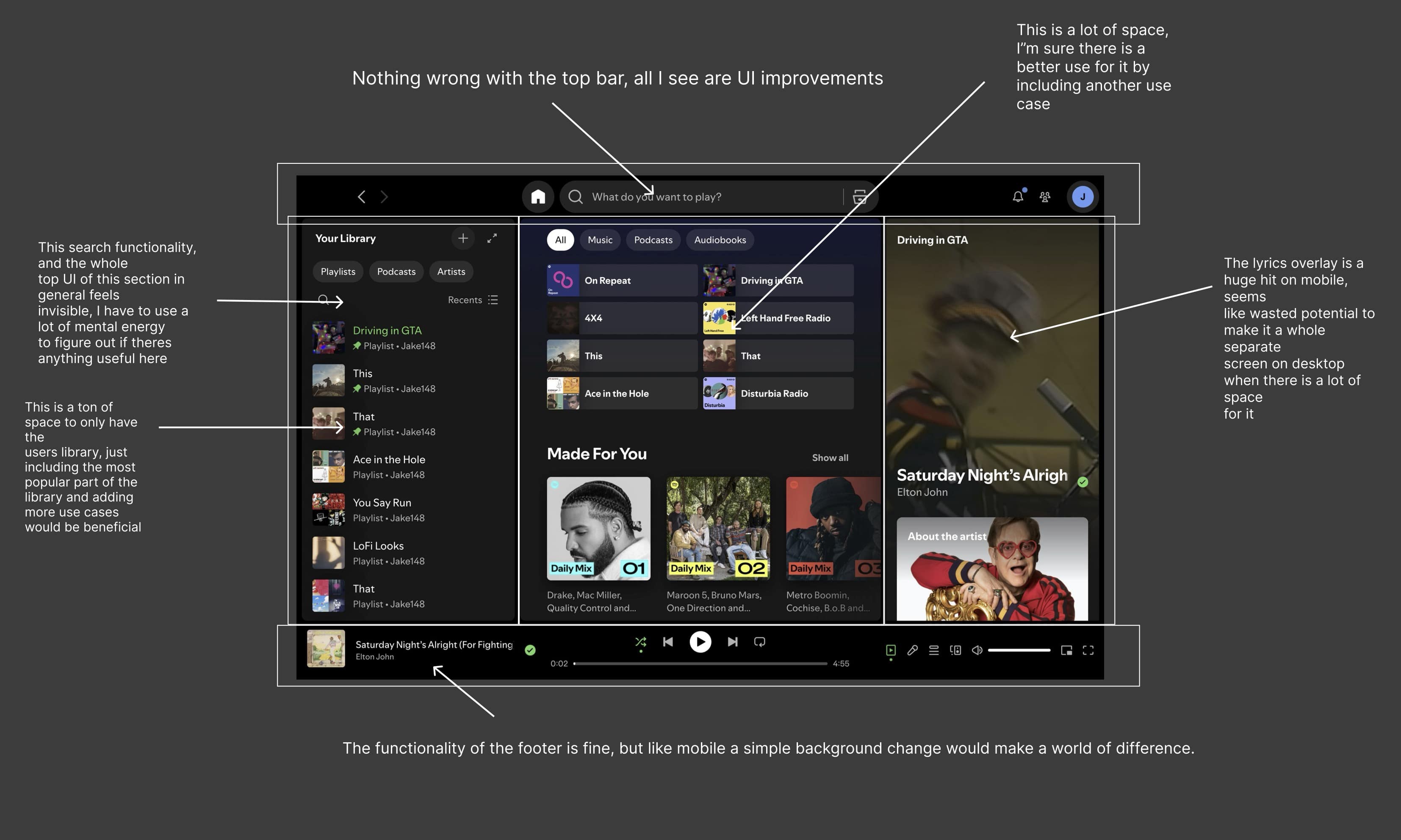 Original Spotify Desktop Interface Breakdown