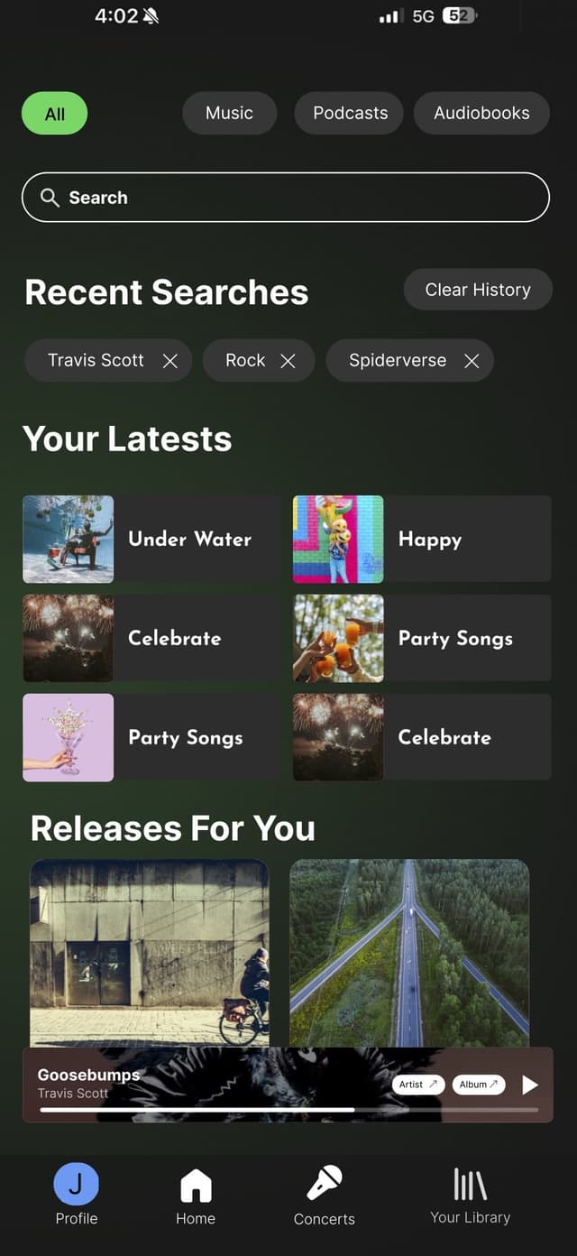 Redesigned Spotify Mobile Interface