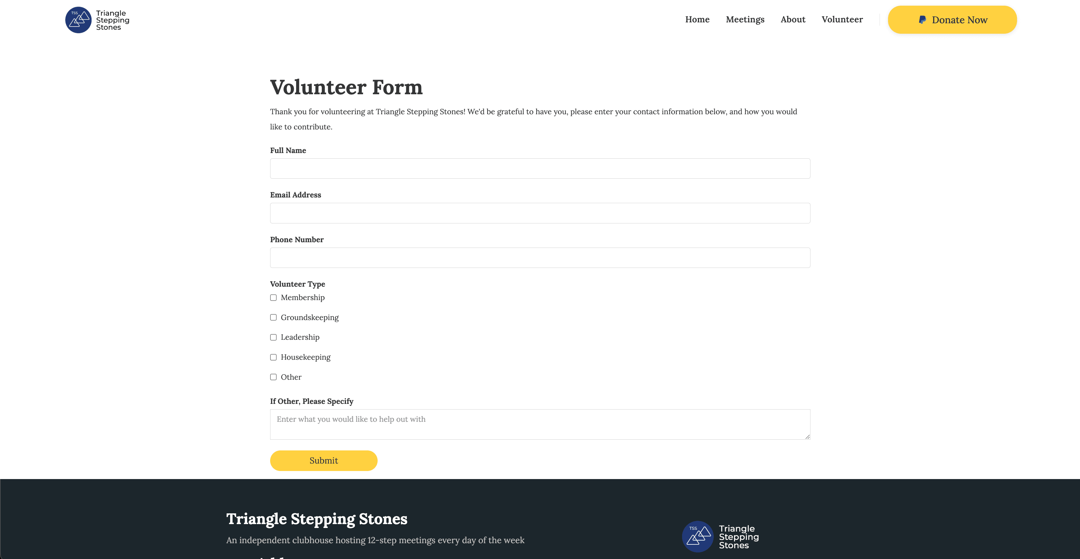 Volunteer form